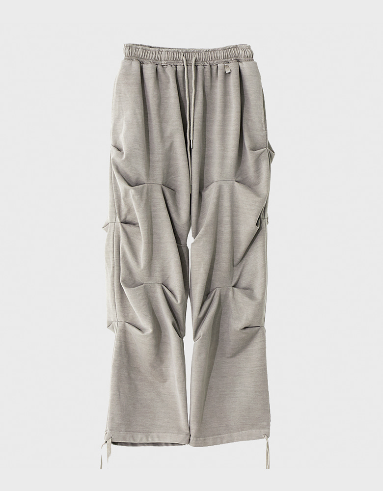 PIGMENT WASHED CREASE PANTS_GR