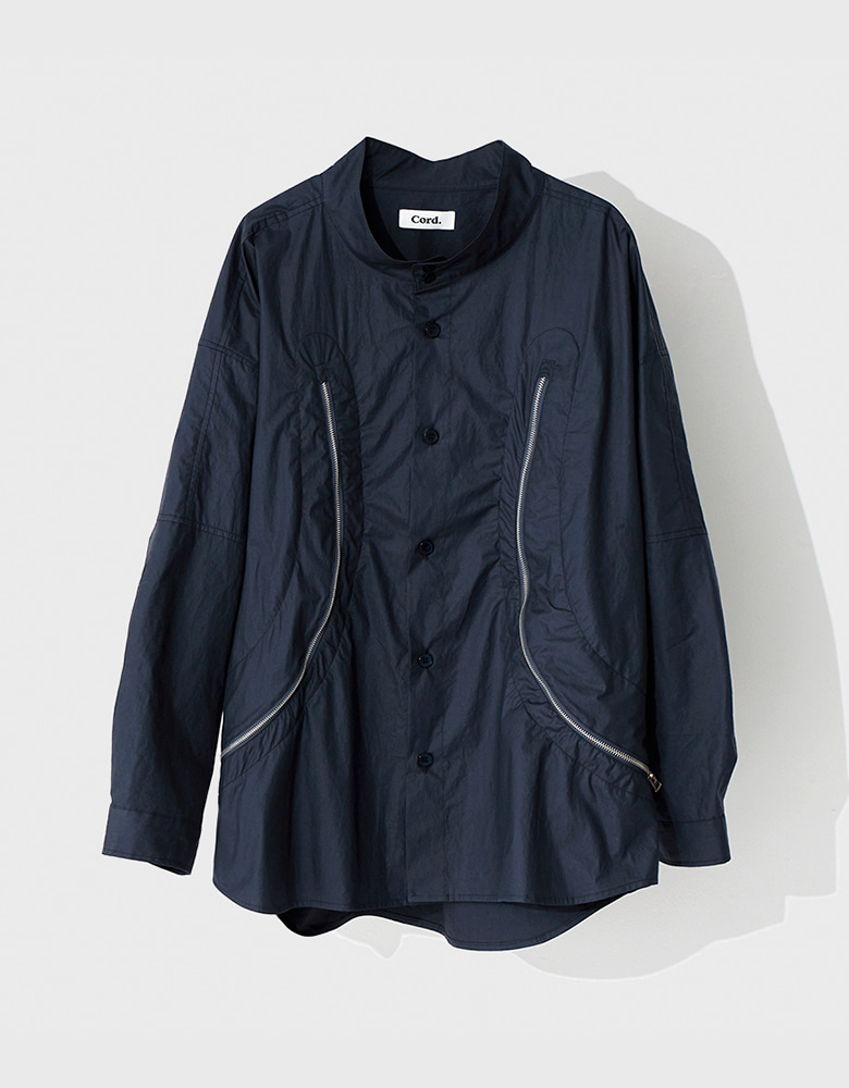 REXION CURVED ZIP-OVER SHIRT_NV