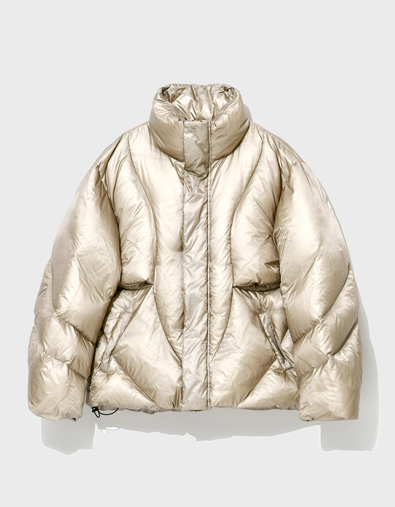 PUFF-DOWN CURVY JACKET_MOHAVE SILVER
